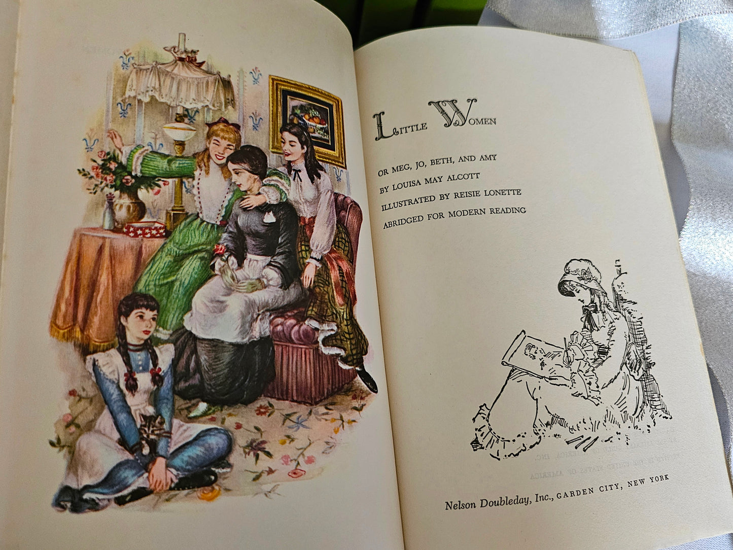 1955 Louisa May Alcott Vintage Book Set / Five Charming Illustrated Volumes / Nelson Doubleday / In Good Condition / Little Women etc.