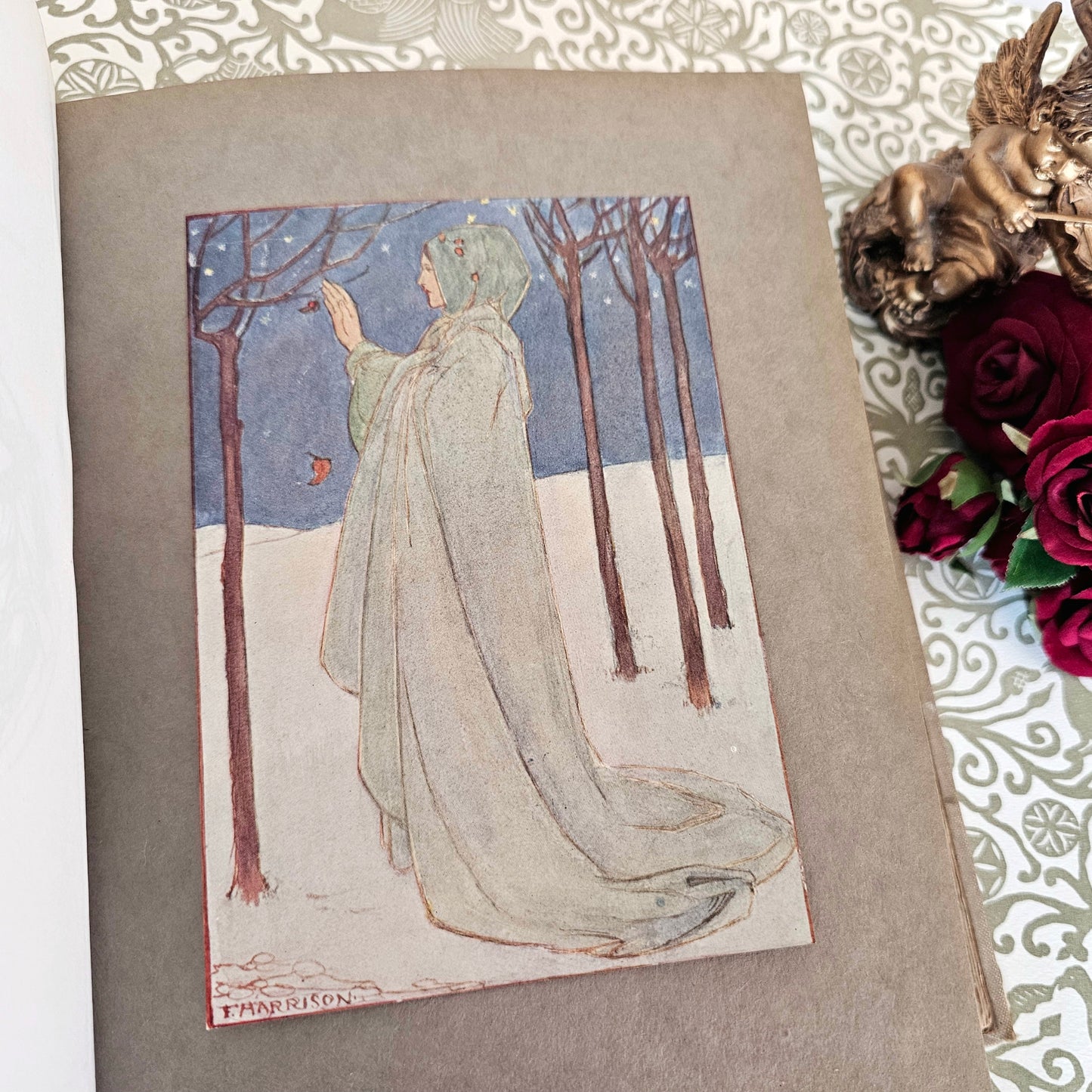 1910 Christina Rossetti Poems / Beautifully Illustrated in Colour by Florence Harrison / In Good Condition / Blackie & Sons, London