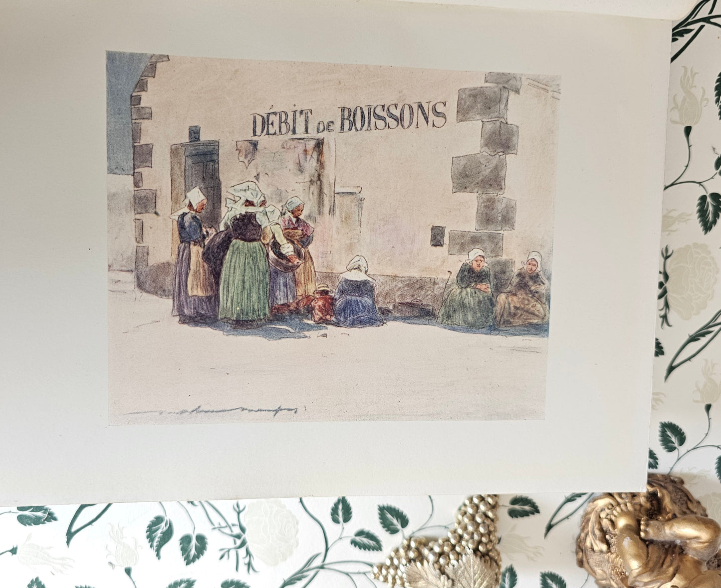 1912 Brittany by Mortimer Menpes / A&C Black, London / 75 Super Colour Plates / Lovely Decorative Binding / Good Condition / Antique Book