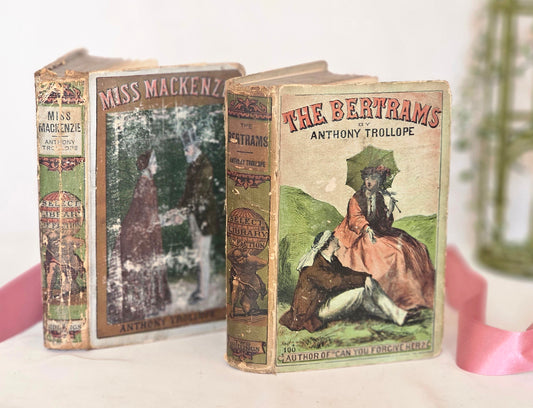 1877 Two Anthony Trollope Novels / The Bertrams and Miss Mackenzie / Chapman & Hall, London / Both Early, Victorian Yellowbacks