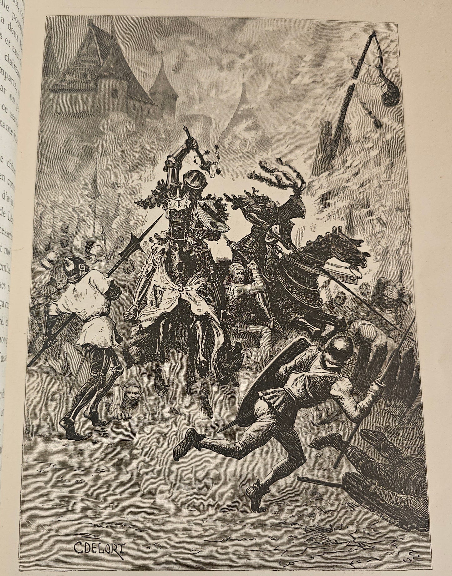 1881 Les Chroniques de J Froissart / Librairie Hachette, Paris / Beautiful Antique Book / 11 Illuminated Pages Plus Numerous Engravings