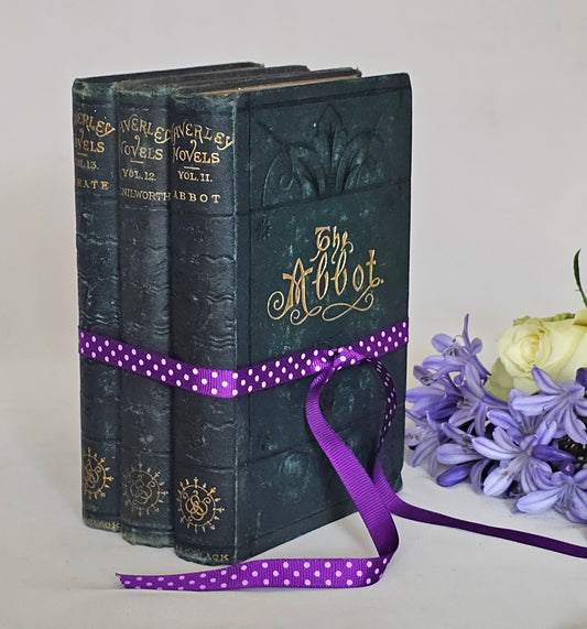 1873 Trio of Antique Sir Walter Scott Novels / Pocket Editions - Waverley Series / Adam & Charles Black, London / Illustrated Frontispieces