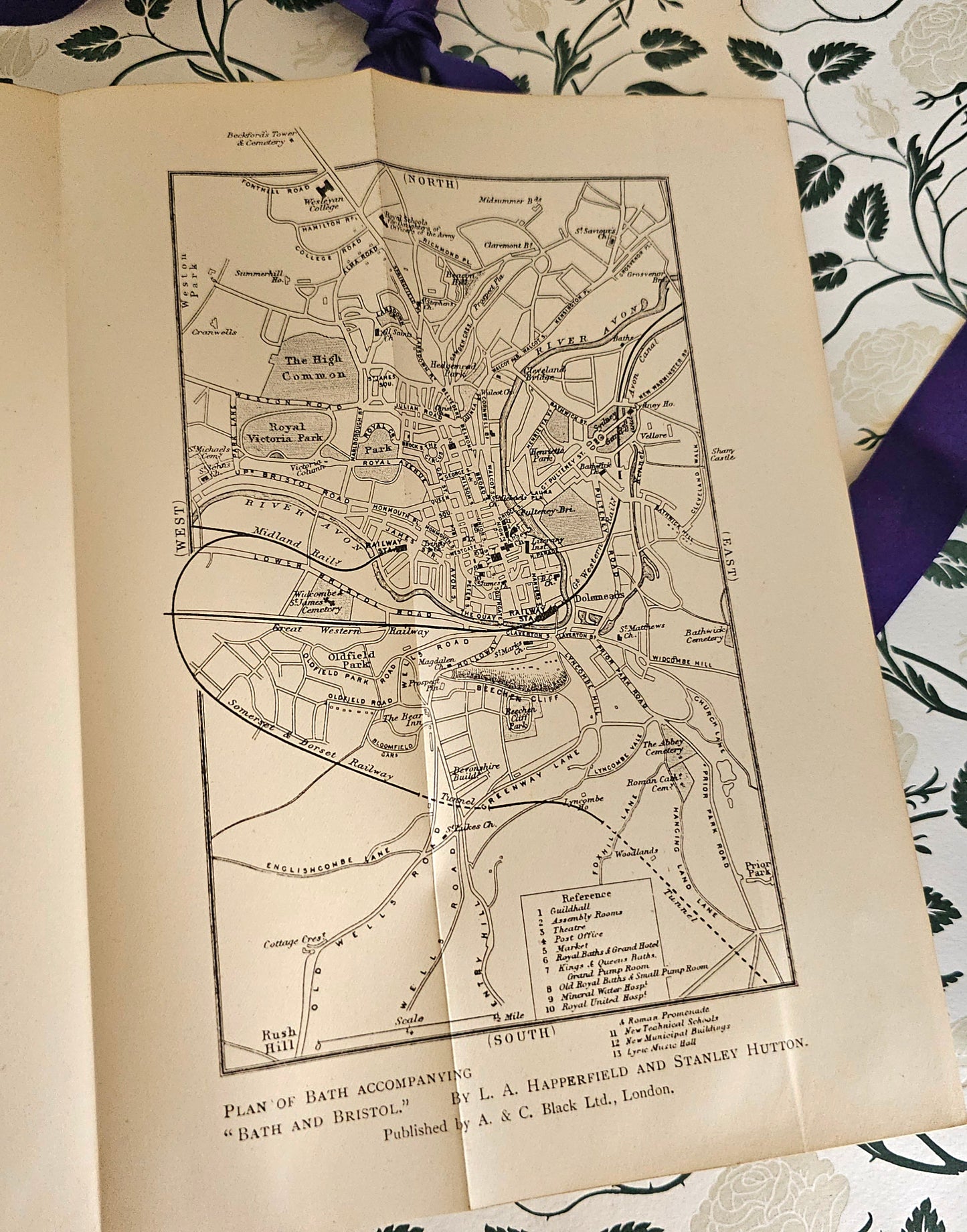 1915 Bath and Bristol by Happerfield and Hutton / A&C Black, London / 20 Colour Plates Plus 2 Folding City Plan Maps / With Some Wear
