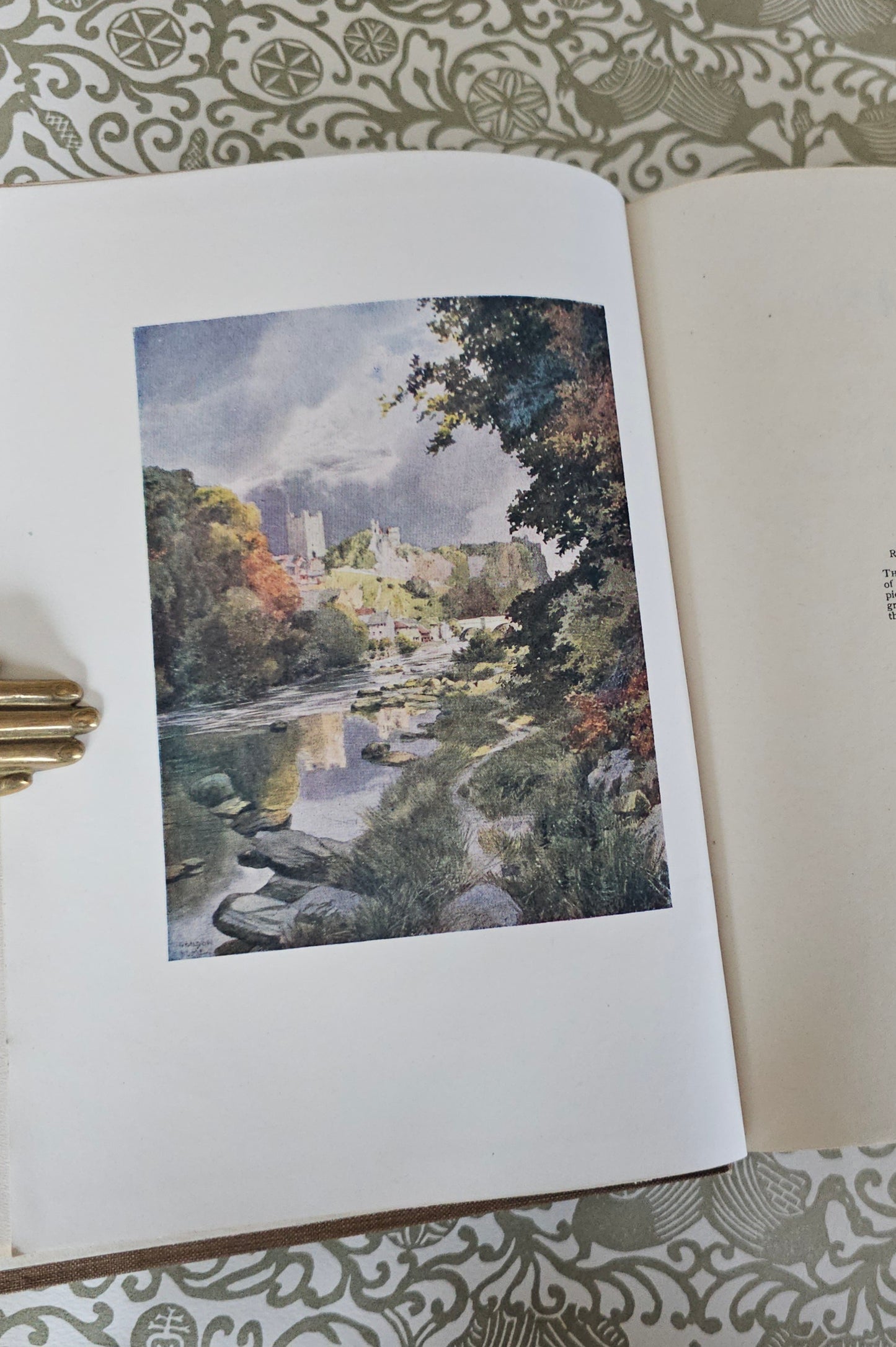 1908 Yorkshire by Gordon Home / A&C Black, London / 71 Superb Colour Plates / Lovely Decorative Binding / Good Condition / Antique Book