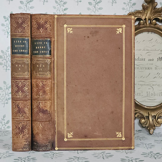 1824 Memoirs of Henry the Great of France - Leather Bound Antique