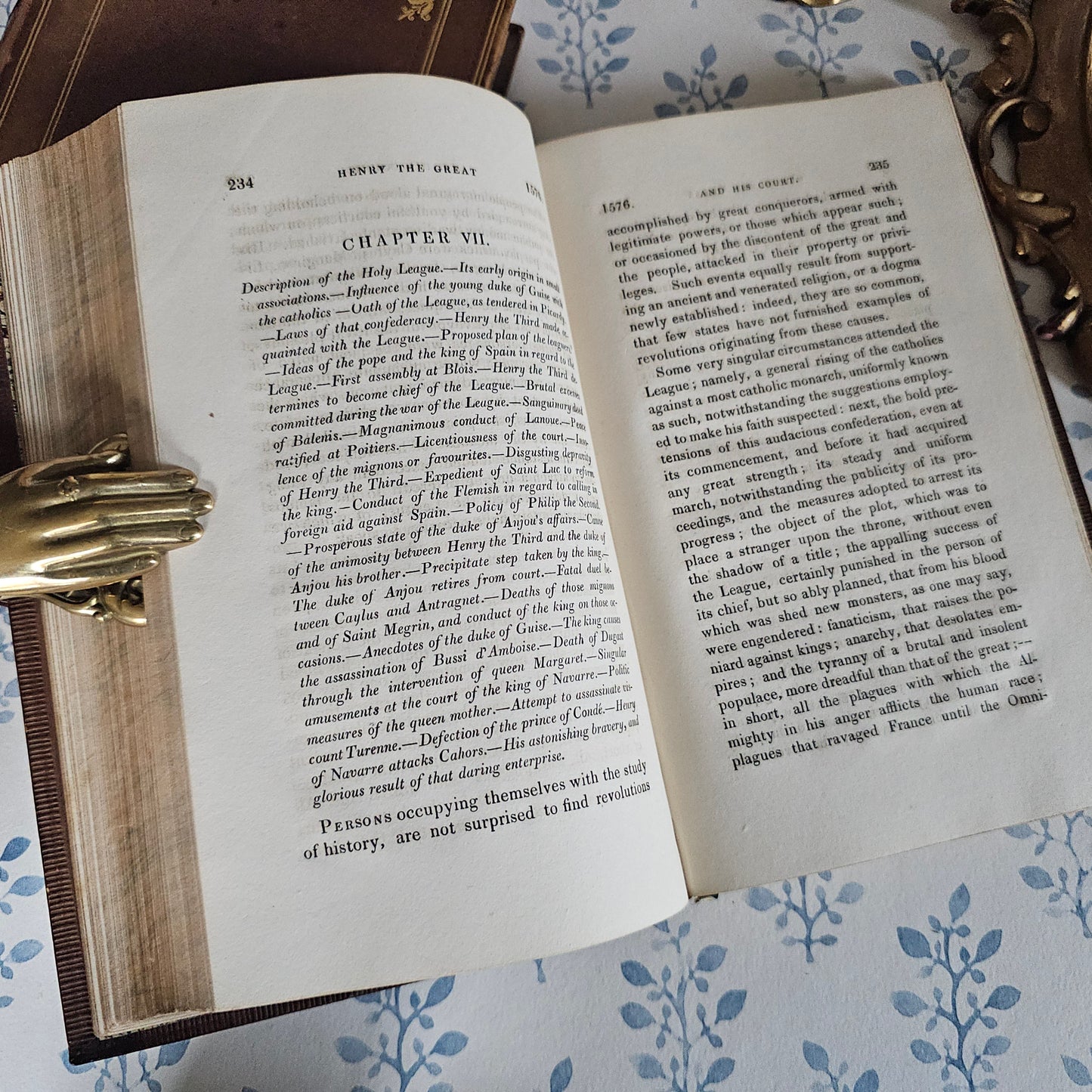 1824 Memoirs of Henry the Great of France - Leather Bound Antique