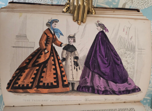 1864 The Englishwoman's Magazine - 11 Hand-Coloured Victorian Fashion Plates