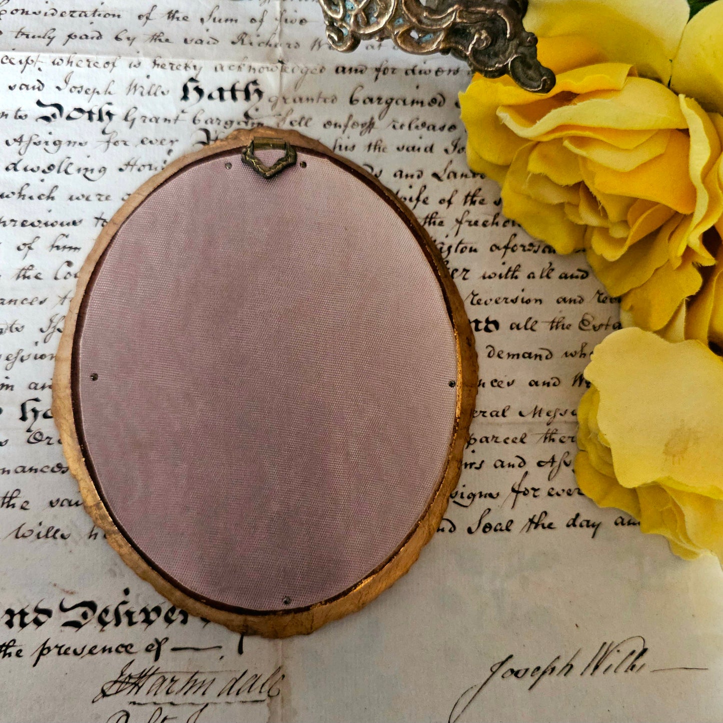 Miniature Oil Painting of Flowers - Ornate Gilt Frame, Vintage