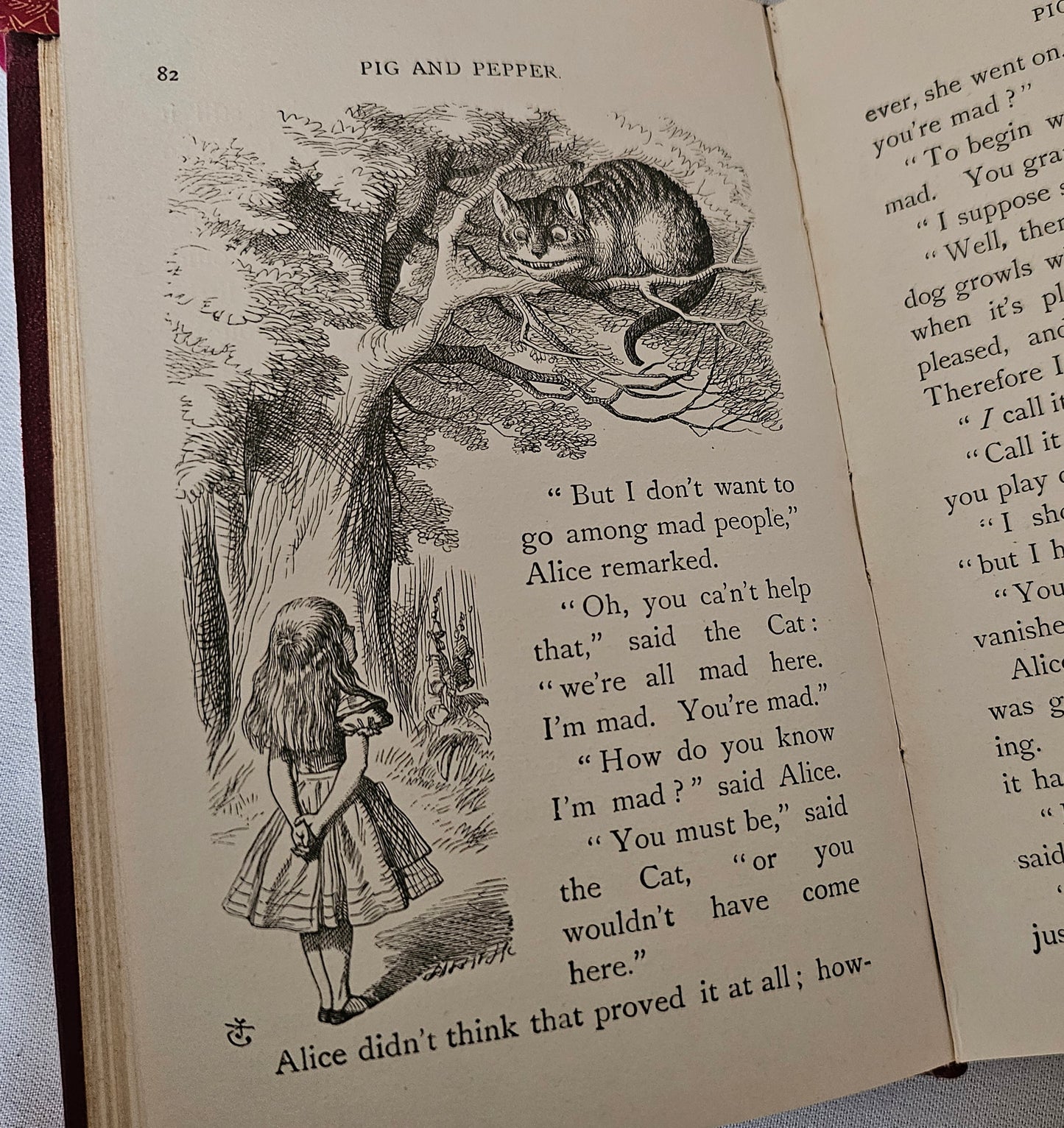 1919 Alice's Adventures in Wonderland by Lewis Carroll / Full Leather / Beautifully Illustrated by John Tenniel / In Very Good Condition