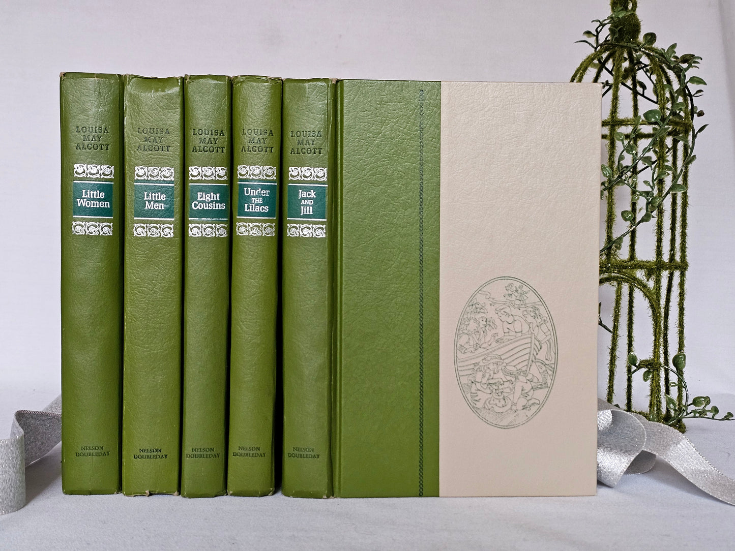 1955 Louisa May Alcott Vintage Book Set / Five Charming Illustrated Volumes / Nelson Doubleday / In Good Condition / Little Women etc.