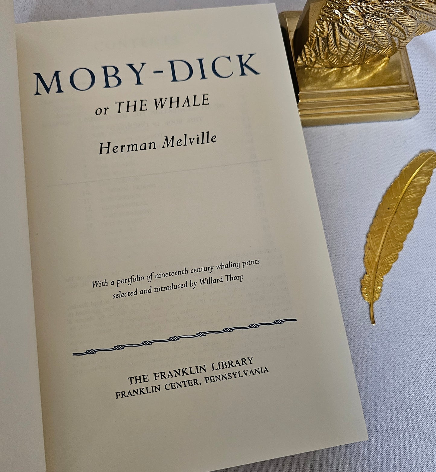 1979 Moby-Dick or The Whale by Herman Melville / Franklin Library / Beautiful Deluxe Edition / Superb Illustrations / In Excellent Condition