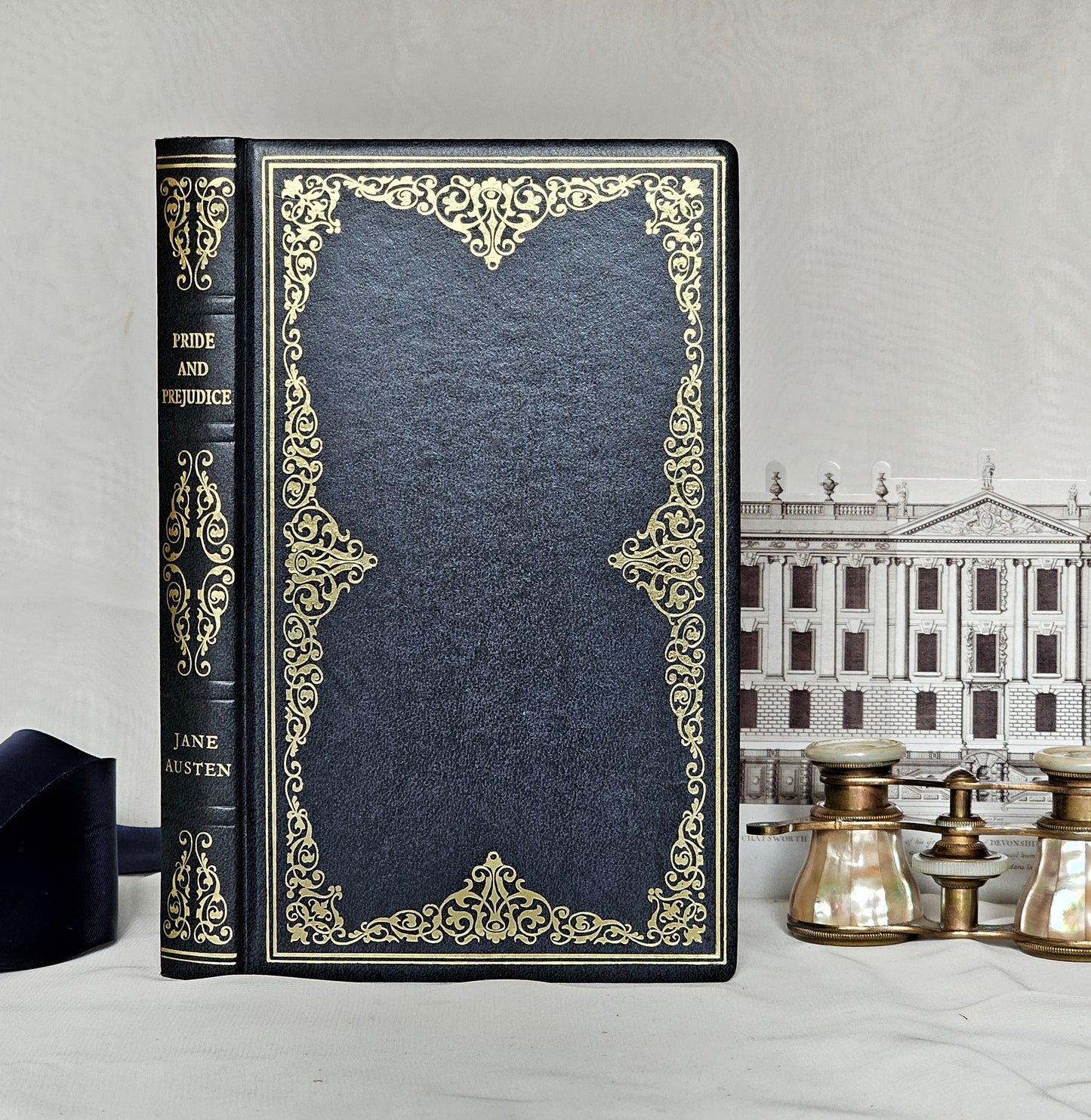 1968 Pride and Prejudice by Jane Austen / Heron Books , London / Beautiful Dark Blue Faux Leather & Gilt / Illustrated / Excellent Condition