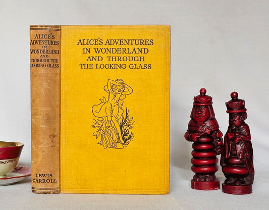 1930s Alice's Adventures in Wonderland & Through the Looking-Glass by Lewis Carroll / Clowes, London / Illustrated / Vintage Hardback Book