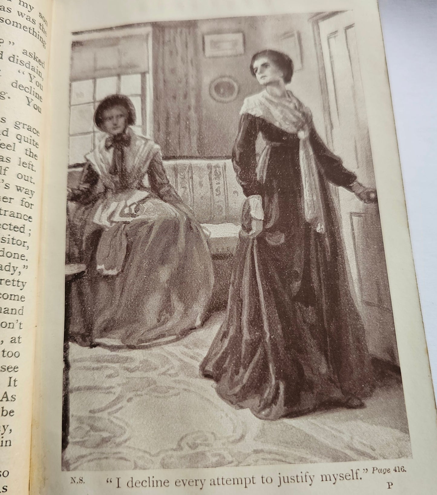 1920s North and South by Elizabeth Gaskell / Collins Clear-Type Press, London / Leather Bound Antique Book / Illustrated / WITH SOME WEAR