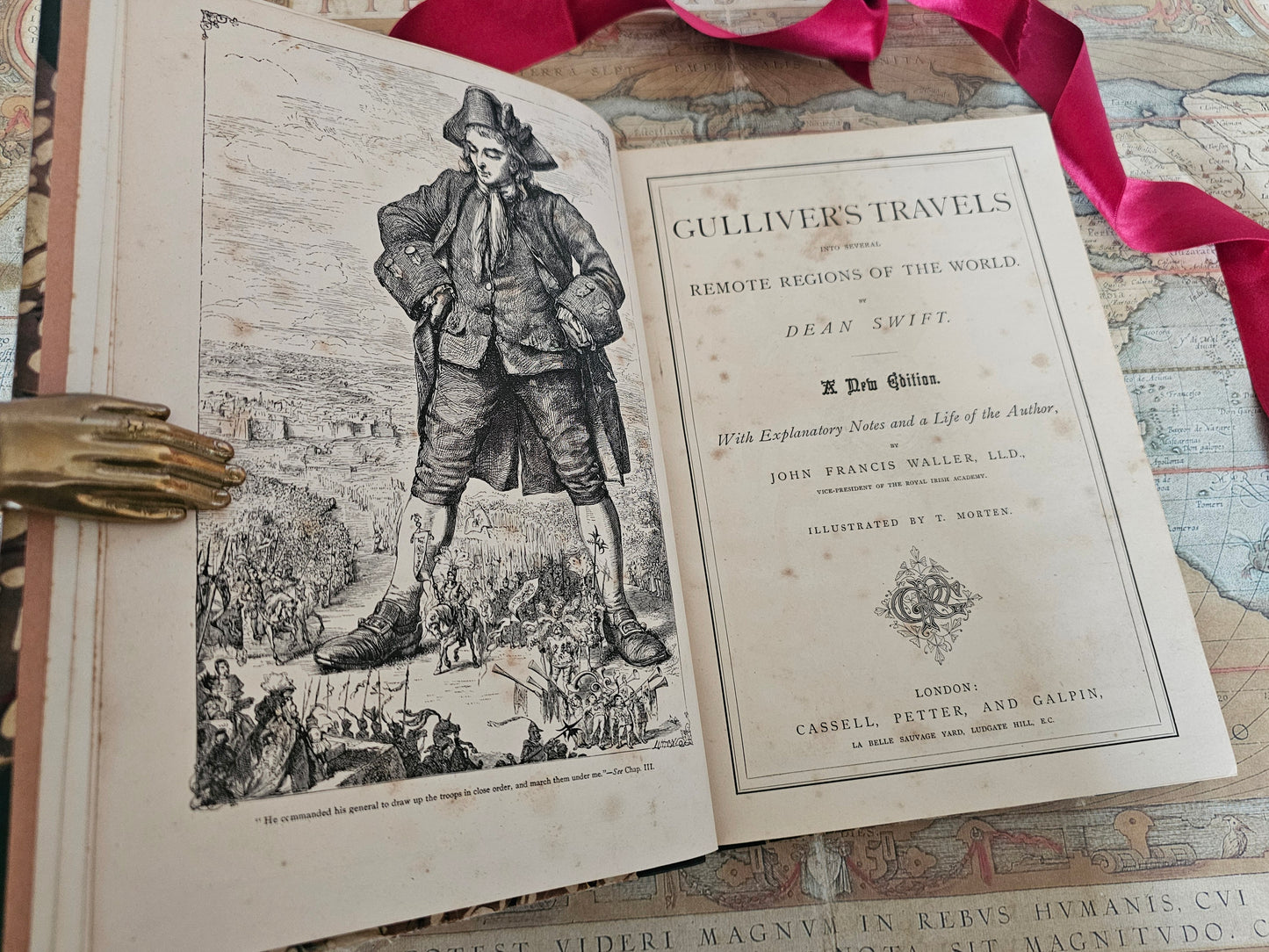 c1870 Gulliver's Travels Into Several Remote Regions of the World by Dean Swift / Cassell Petter & Galpin, London / Beautiful Illustrations