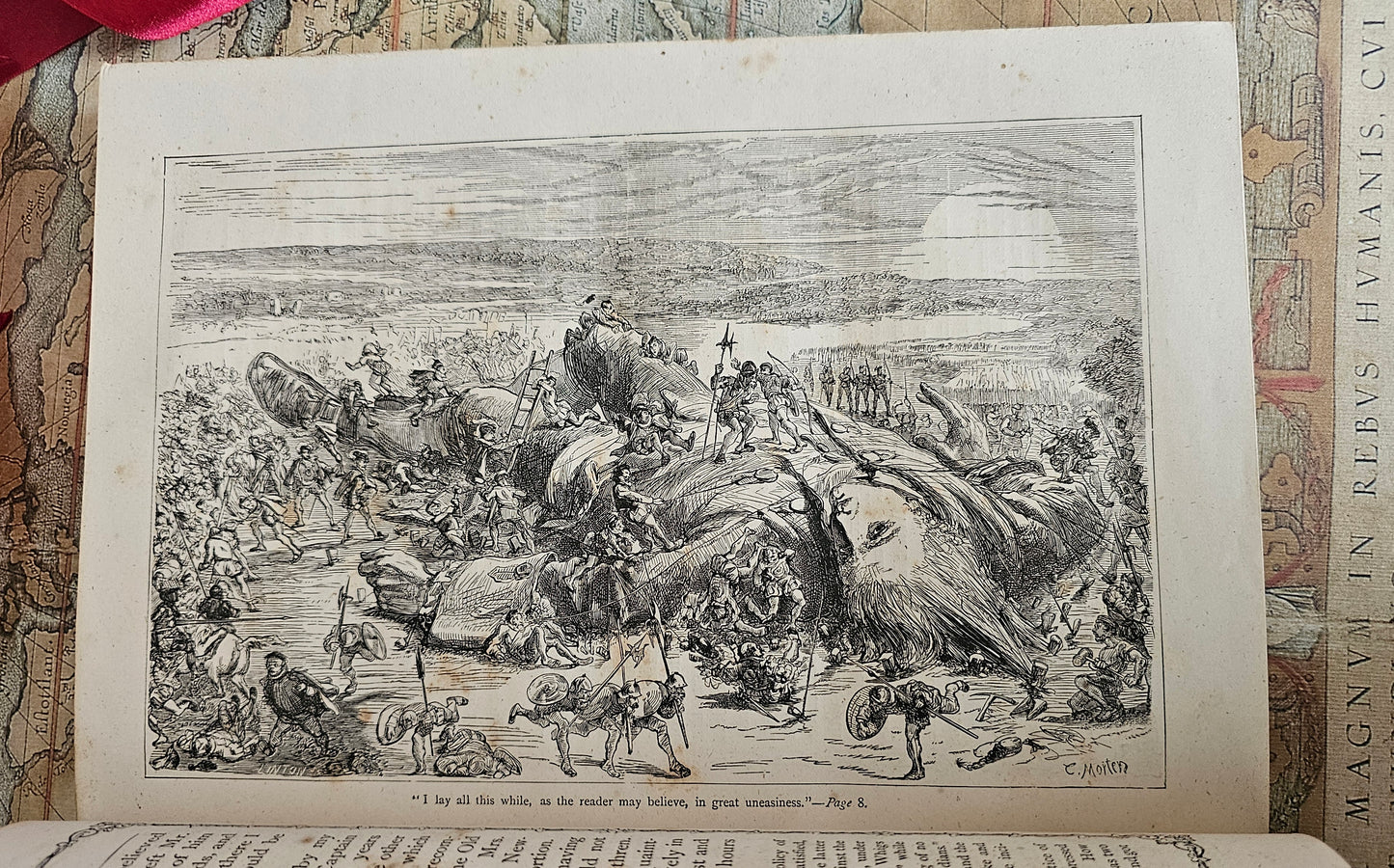 c1870 Gulliver's Travels Into Several Remote Regions of the World by Dean Swift / Cassell Petter & Galpin, London / Beautiful Illustrations