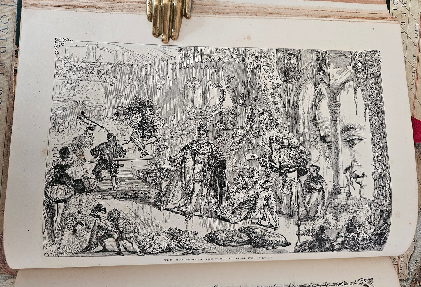 c1870 Gulliver's Travels Into Several Remote Regions of the World by Dean Swift / Cassell Petter & Galpin, London / Beautiful Illustrations