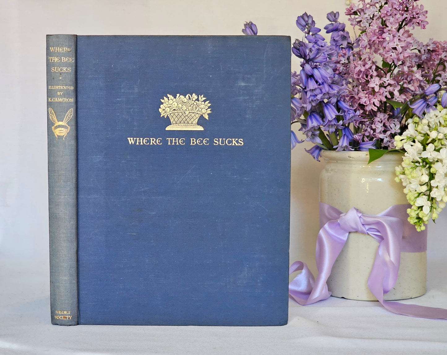 1929 Where the Bee Sucks - A Book of Flowers Poems / With Twelve Botanical Colour Plates / The Medici Society, London / Good Condition