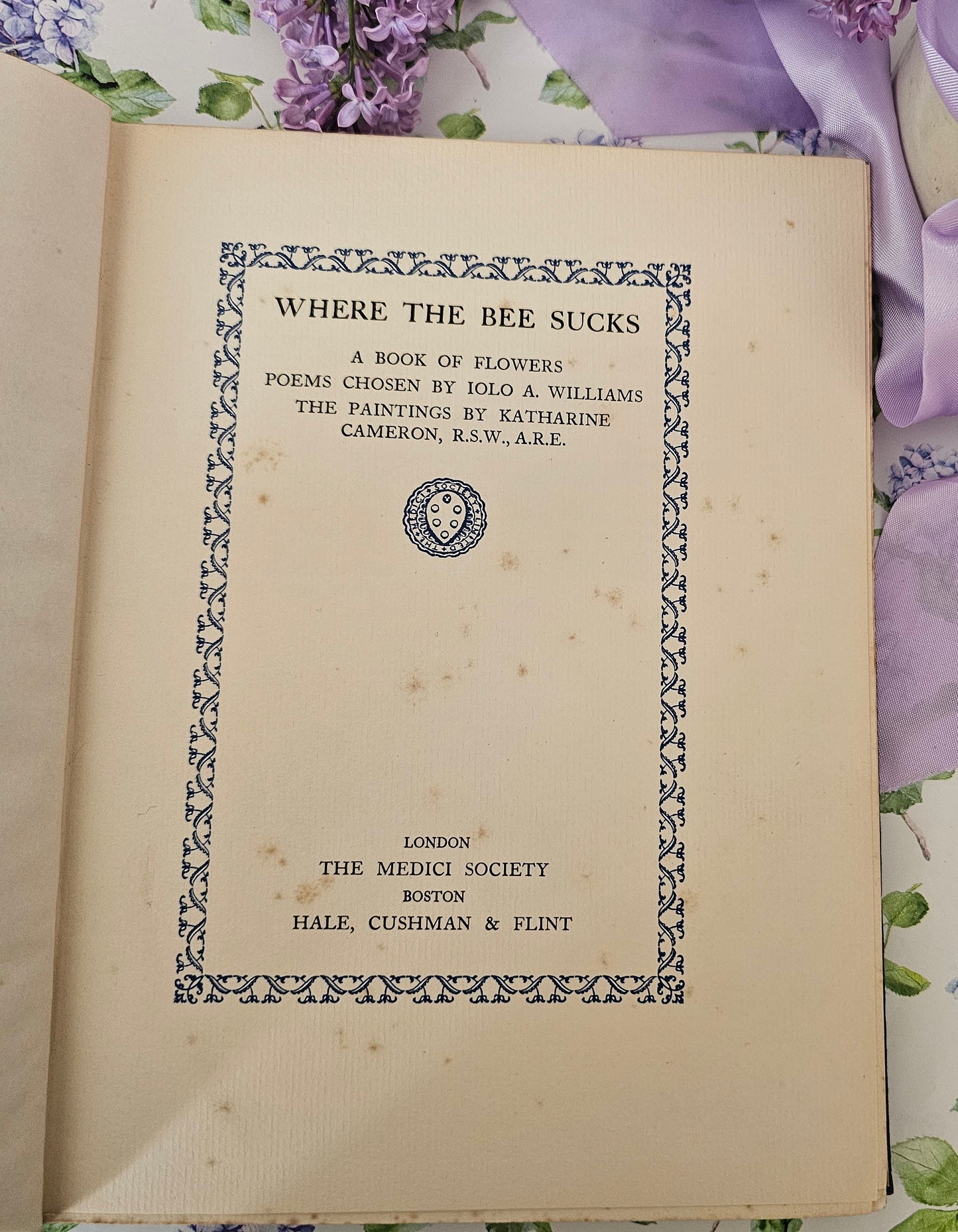 1929 Where the Bee Sucks - A Book of Flowers Poems / With Twelve Botanical Colour Plates / The Medici Society, London / Good Condition