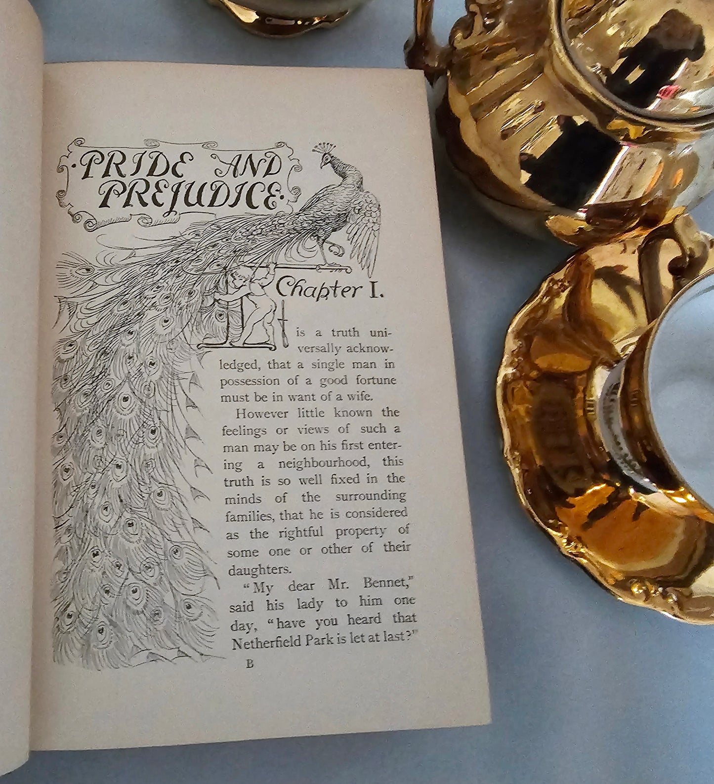 1895 Pride and Prejudice by Jane Austen / The Peacock Edition / George Allen, London / REBACKED - In Good Condition / Illustrated by Hugh Thomson