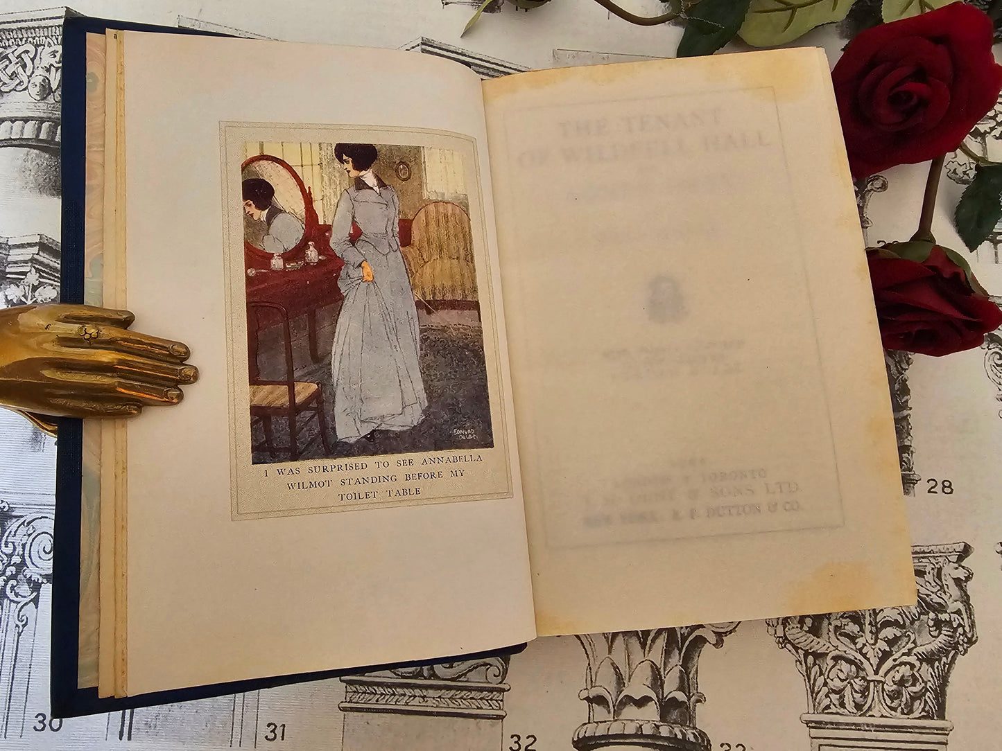 1922 The Tenant of Wildfell Hall & Agnes Grey by Anne Bronte / JM Dent & Sons, London / 12 Delightful Colour Plates by Edmund Dulac / Unread