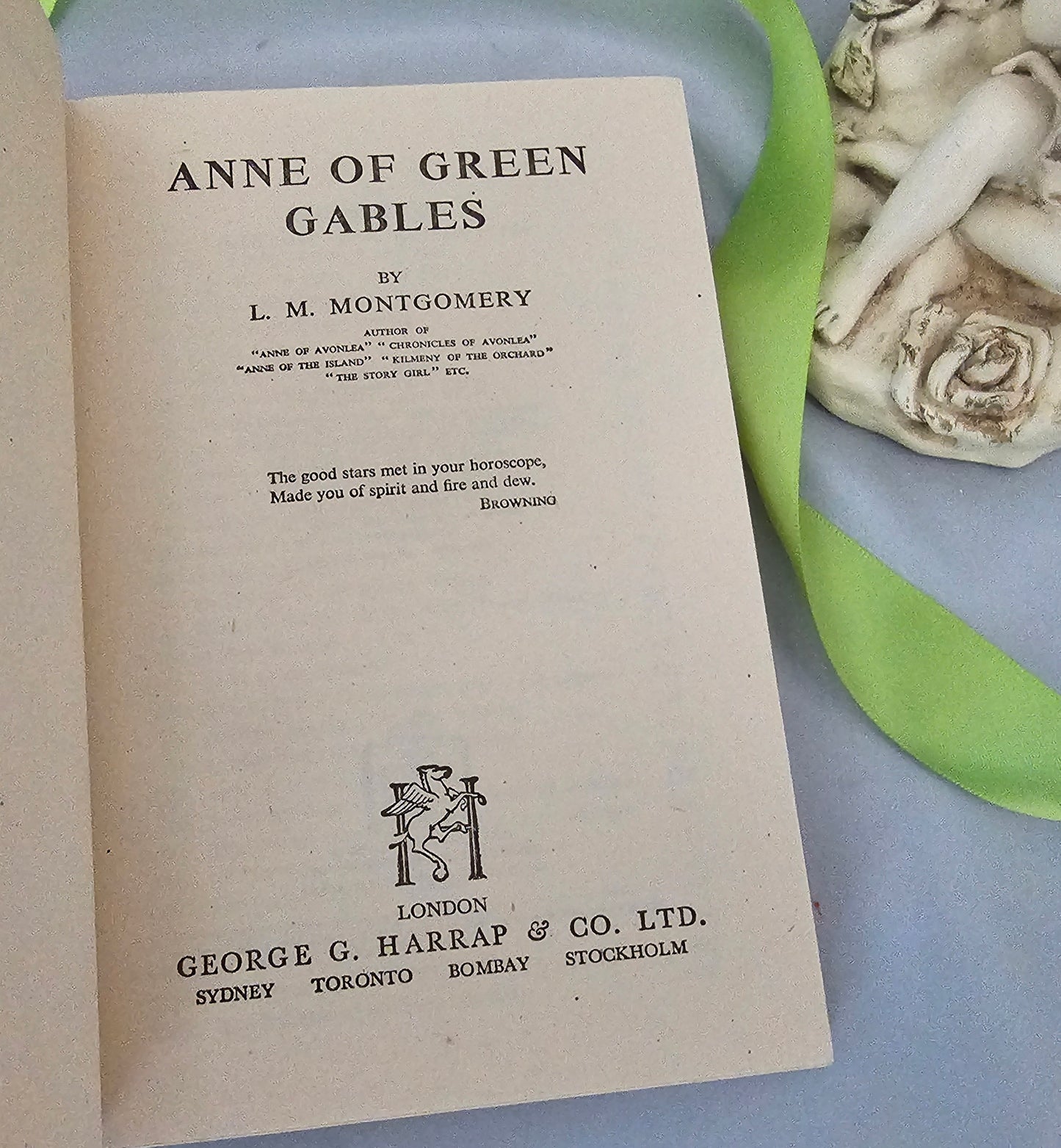 1946 Anne of Green Gables Set of Three Vintage Novels / LM Montgomery / George Harrap & Co., London / In Bright, Clean Vintage Condition