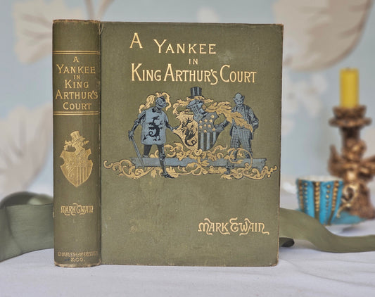 1889 First Edition A Connecticut Yankee in King Arthur's Court by Mark Twain / Second State / Richly Illustrated / Webster & Co., New York