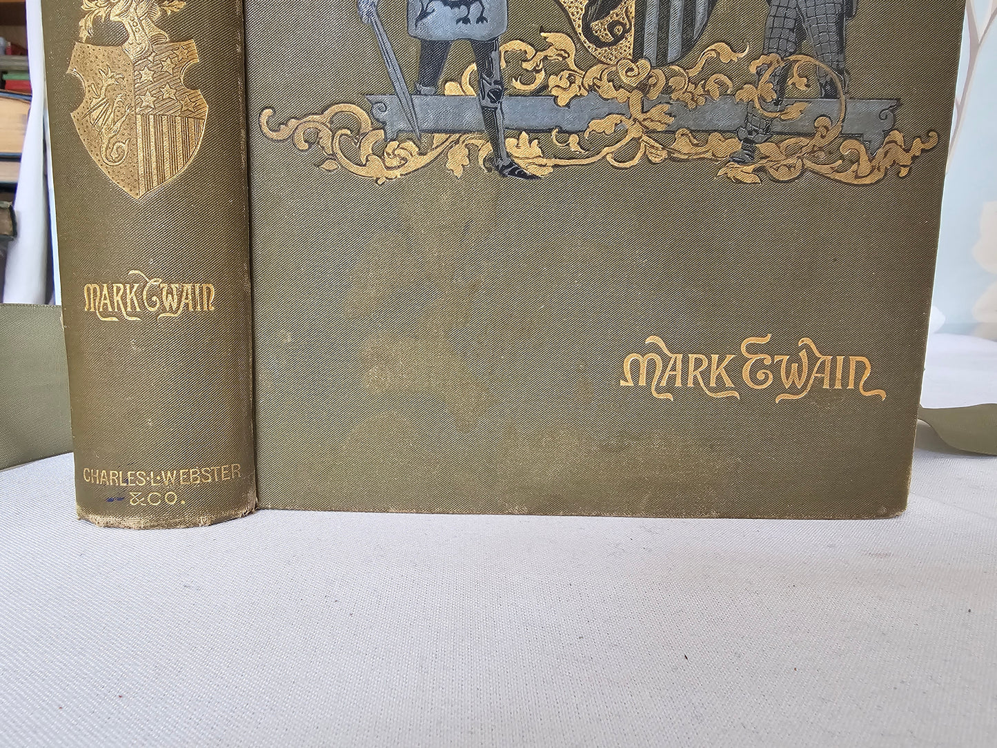 1889 First Edition A Connecticut Yankee in King Arthur's Court by Mark Twain / Second State / Richly Illustrated / Webster & Co., New York