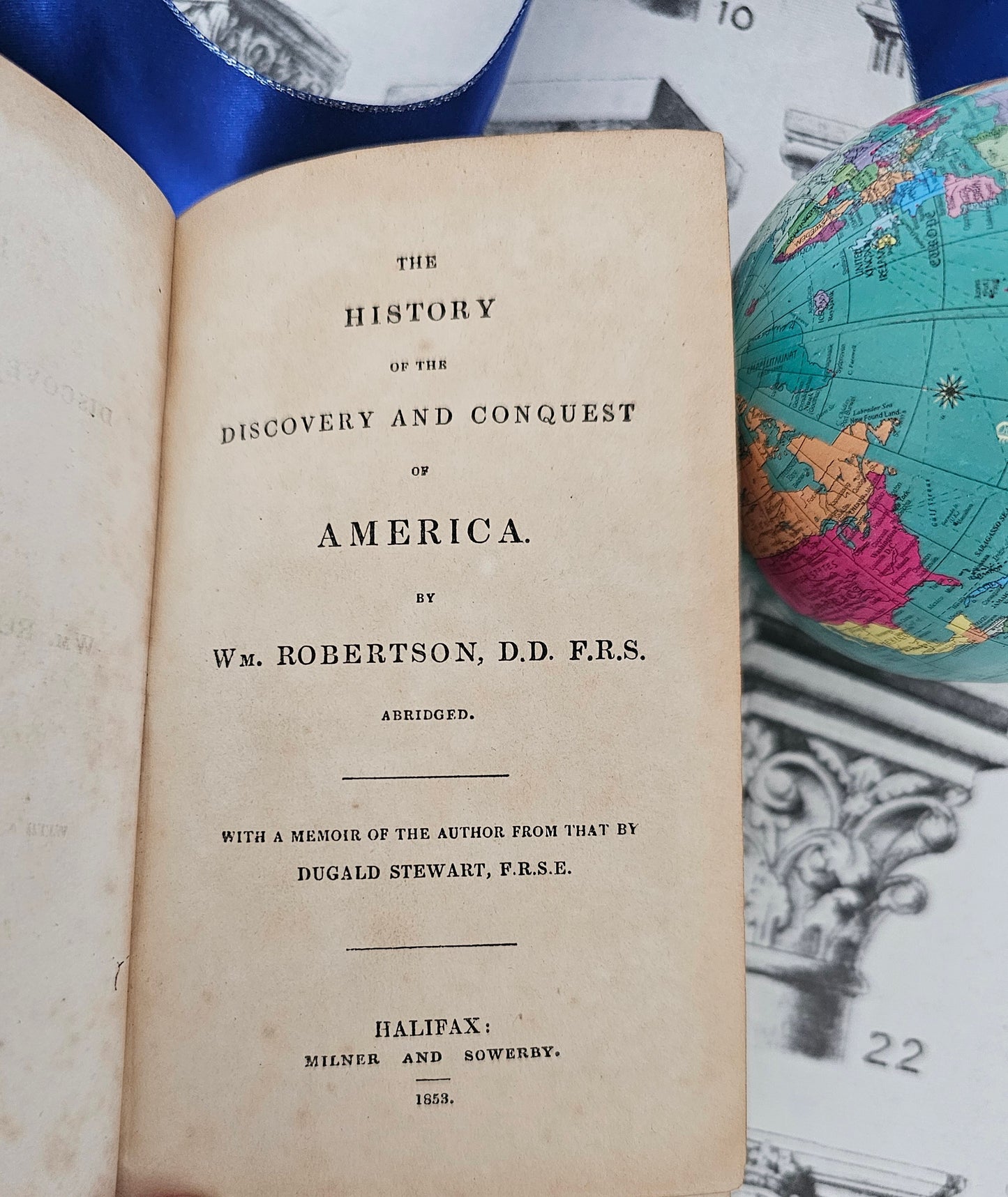 1853 The History of Discovery and Conquest of America by W Robertson / With Two Folding Maps / Good Condition / Antique Book 171 Years Old