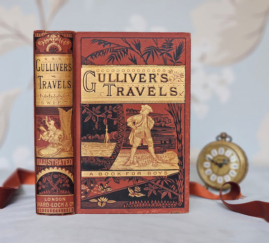 1882 Gulliver's Travels by Jonathan Swift / Ward, Lock & Co. London / Charming Antique Hardback / Over 300 Illustrations / Good Condition