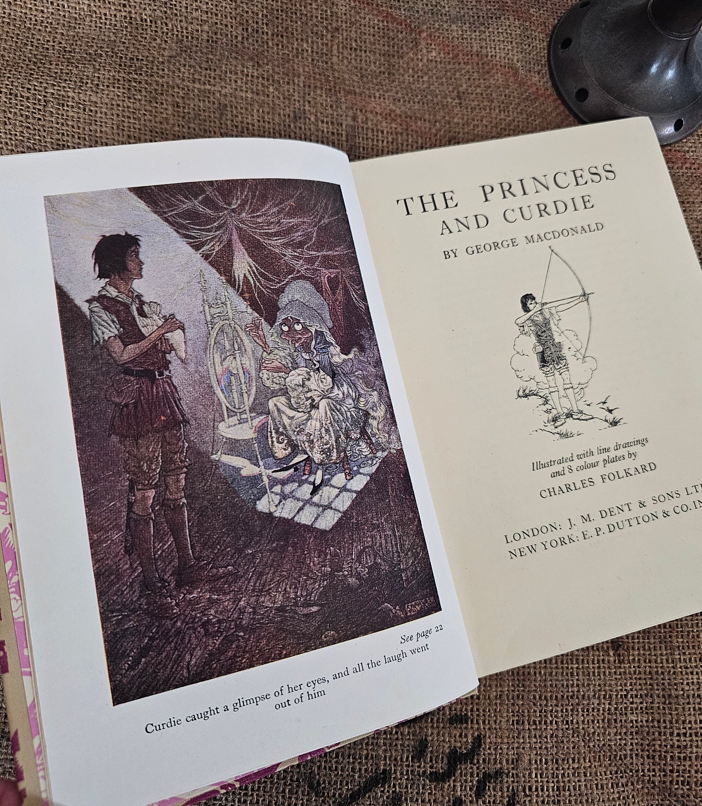 1951 The Princess and the Curdie, George Macdonald / JM Dent & Sons London / Decorative Boards / Illustrated With Colour Plates and Drawings