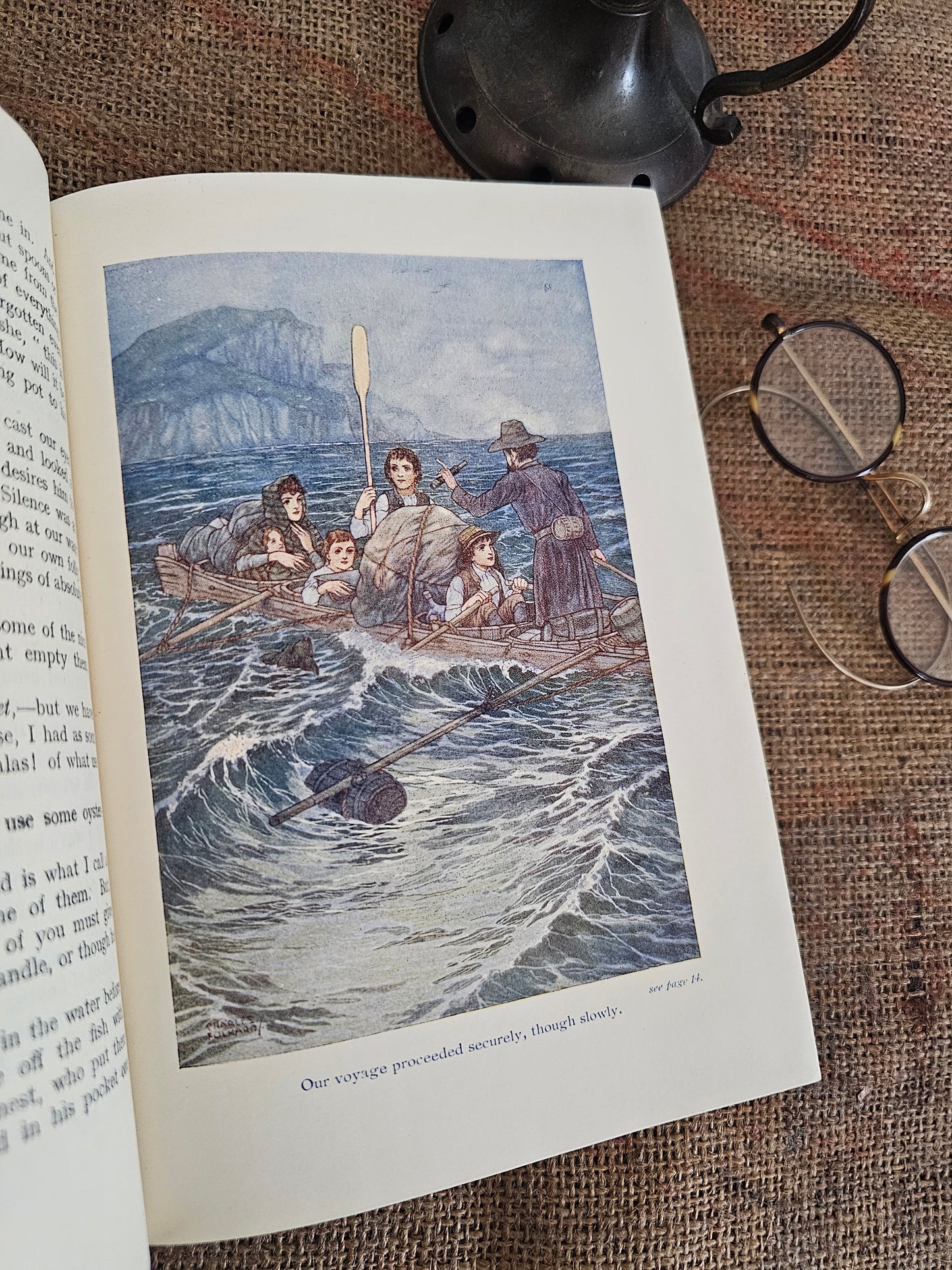 1951 Swiss Family Robinson by JR Wyss / JM Dent & Sons London / Decorative Boards / Illustrated With Colour Plates and Drawings by Folkard