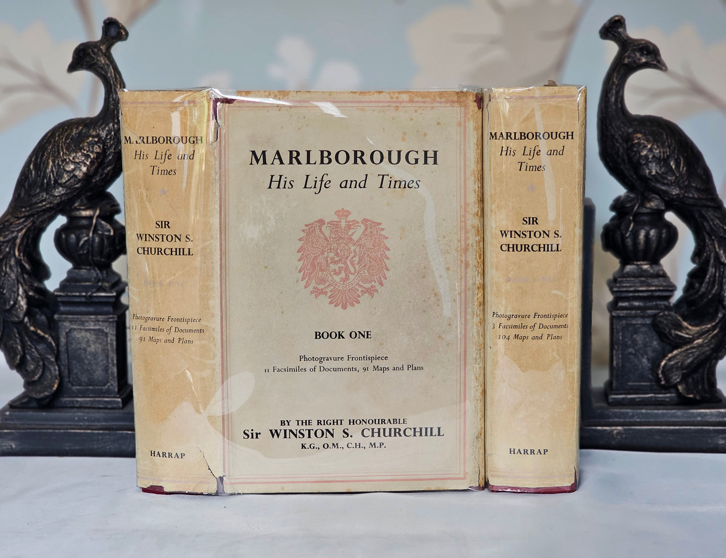 1966 Marlborough His Life and Times by Winston S. Churchill / Complete in Two Volumes / 14 Facsimiles and 195 Maps and Plans / Harrap & Co.