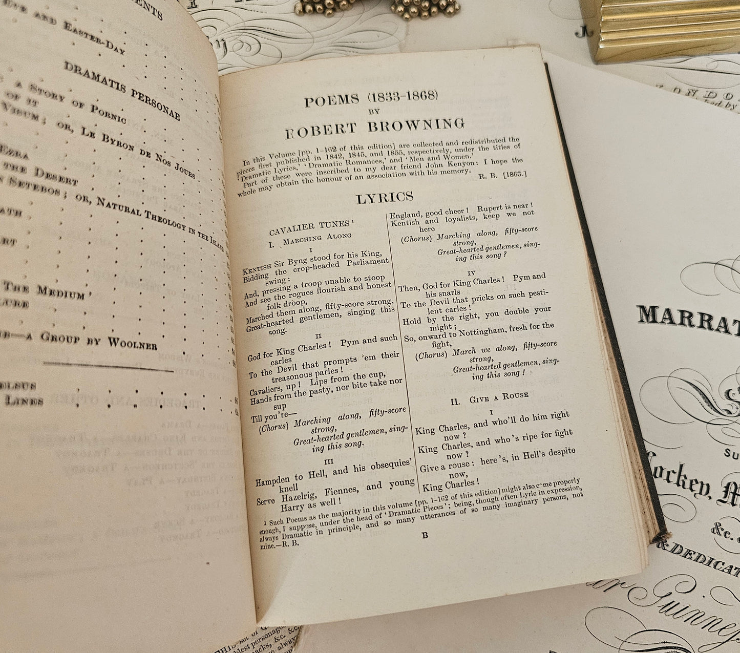 1916 Poems of Robert Browning / Humphrey Milford, Oxford University Press, London / Lovely Vellum Decorative Spine / In Good Condition