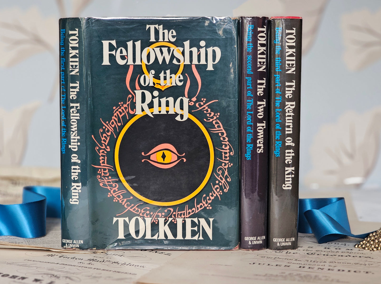 1974 Vintage Tolkien Lord of the Rings Set in Three Volumes / In Original Dust Wrappers, with Maps etc / With SOME WEAR / Vintage LOTR Set