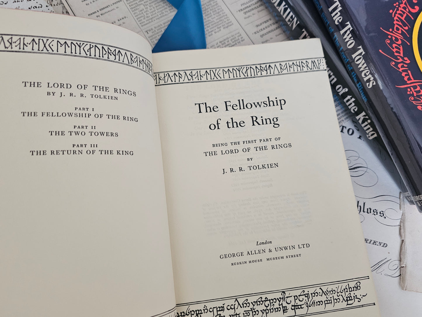 1974 Vintage Tolkien Lord of the Rings Set in Three Volumes / In Original Dust Wrappers, with Maps etc / With SOME WEAR / Vintage LOTR Set