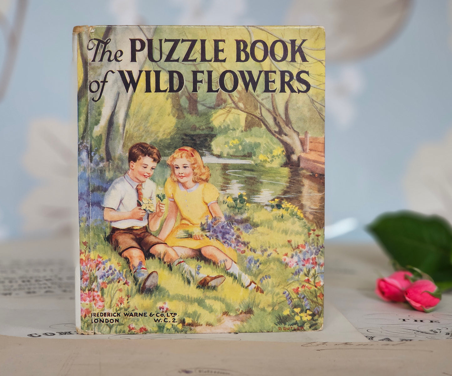 1949 The Puzzle Book of Wild Flowers by Patricia Baines / F Warne & Co., London / Charming Vintage Book With Colour Plates / Good Condition