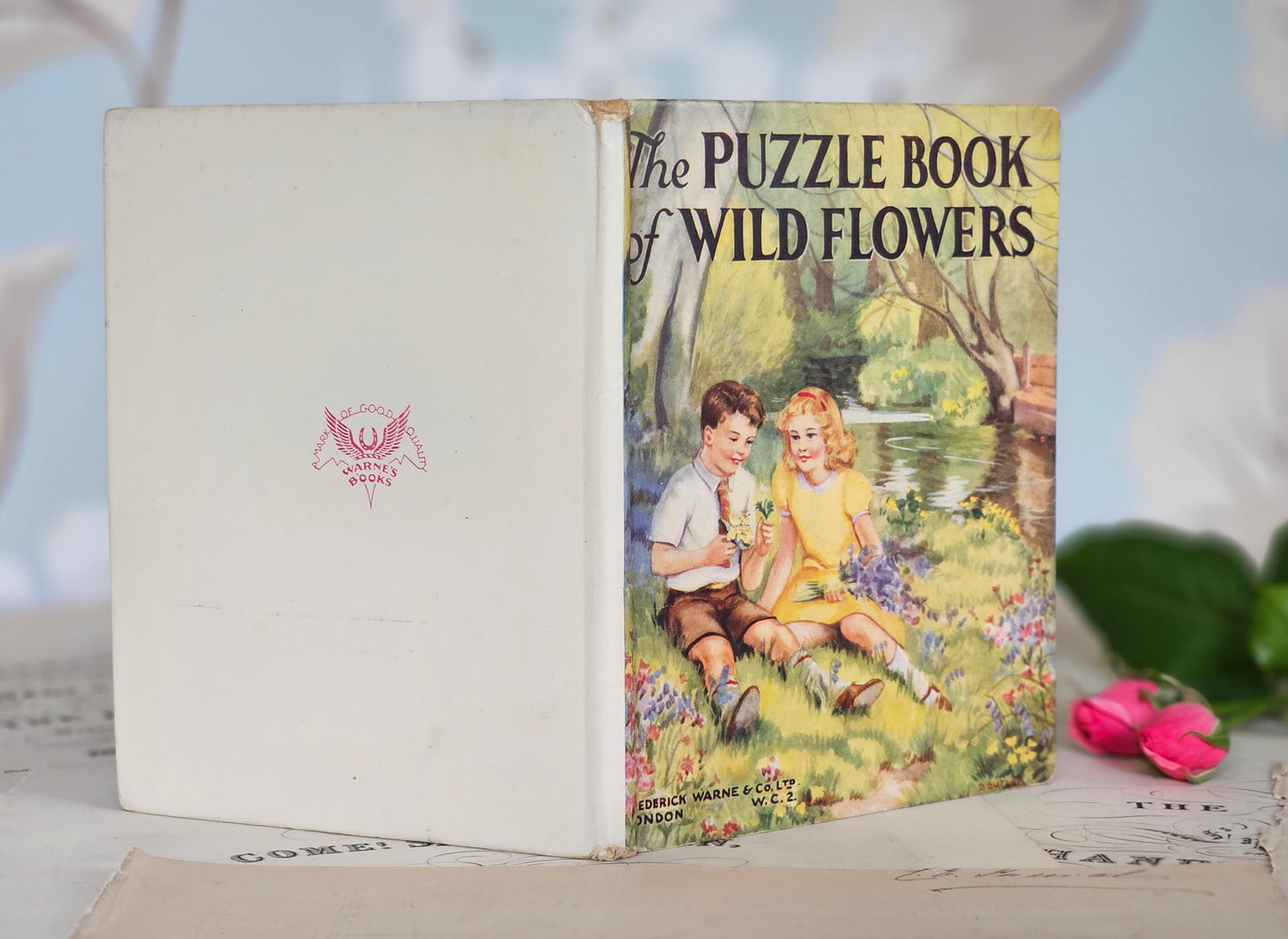 1949 The Puzzle Book of Wild Flowers by Patricia Baines / F Warne & Co., London / Charming Vintage Book With Colour Plates / Good Condition