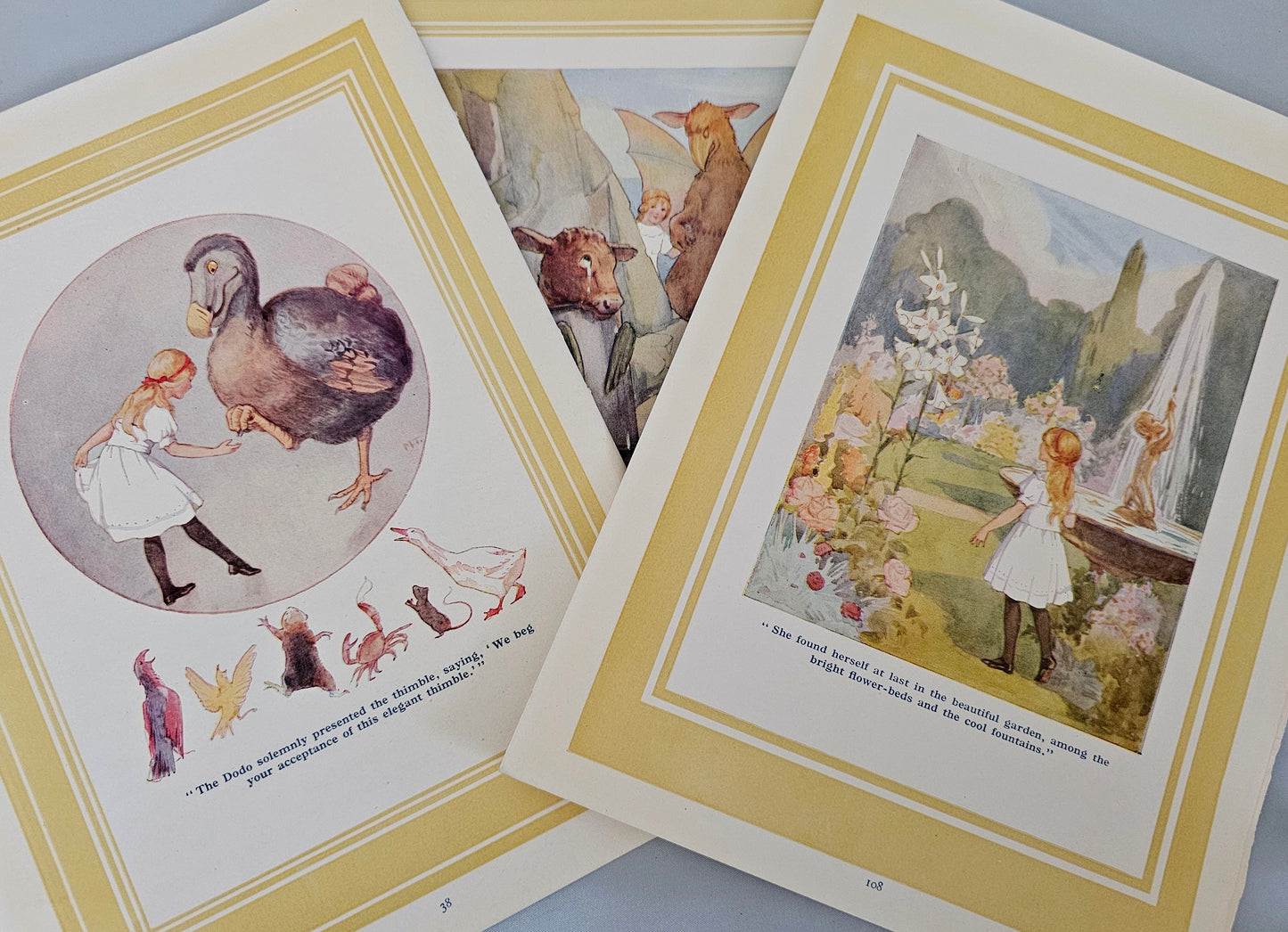 c1929 Alice's Adventures in Wonderland by Lewis Carroll / Artwork / 24 Colour Plates / Good Condition / Rescued From A Broken Vintage Book