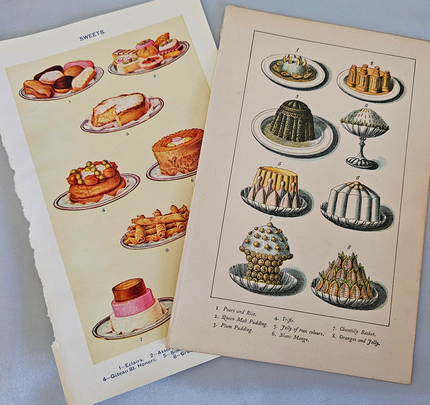 A Vintage Selection of Mrs Beeton's Cookery Plates / Artwork / 16 Colour Plates / Good Condition / Rescued From Several Broken Vintage Books