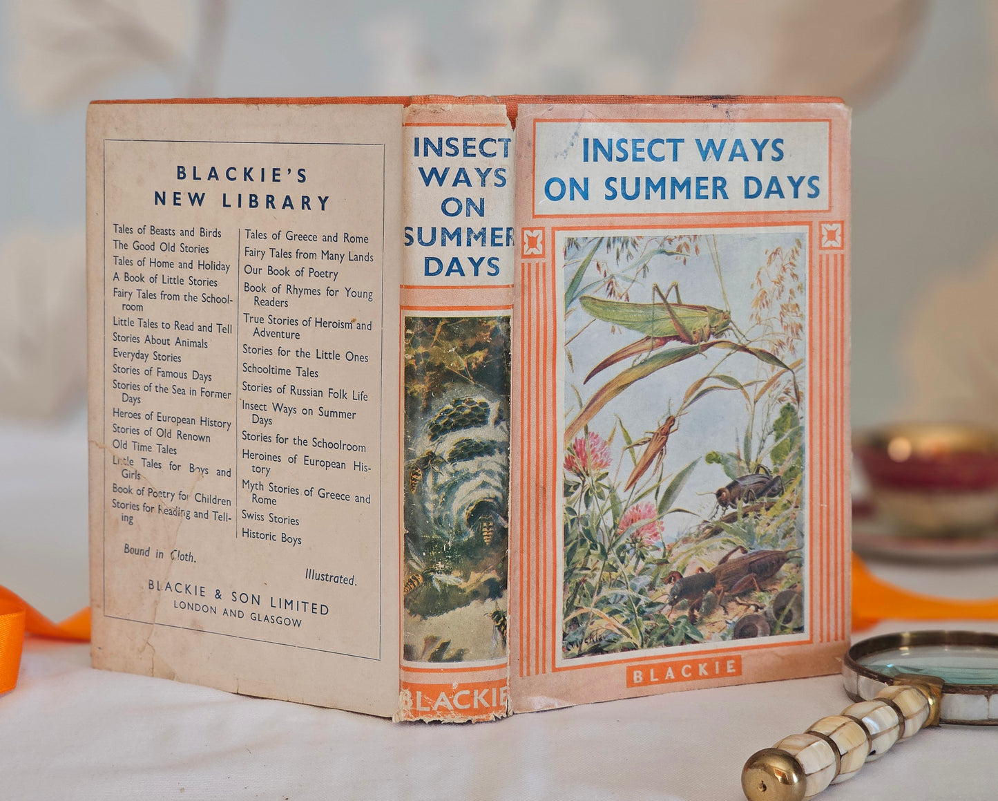 1940s Insect Ways and Summer Days by Jennett Humphreys / Blackie and Son Ltd, London / Richly Illustrated Vintage Book / Dust Wrapper