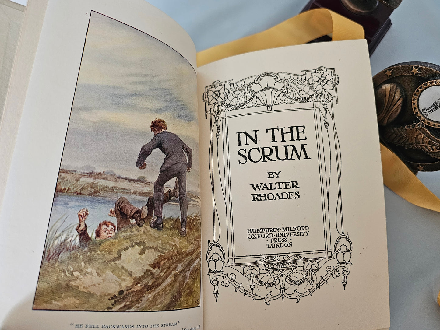 1922 In the Scrum by Walter Rhoades / Humphrey Milford, London / Antique Hardback Book in Very Good Condition / Rugby / Fiction