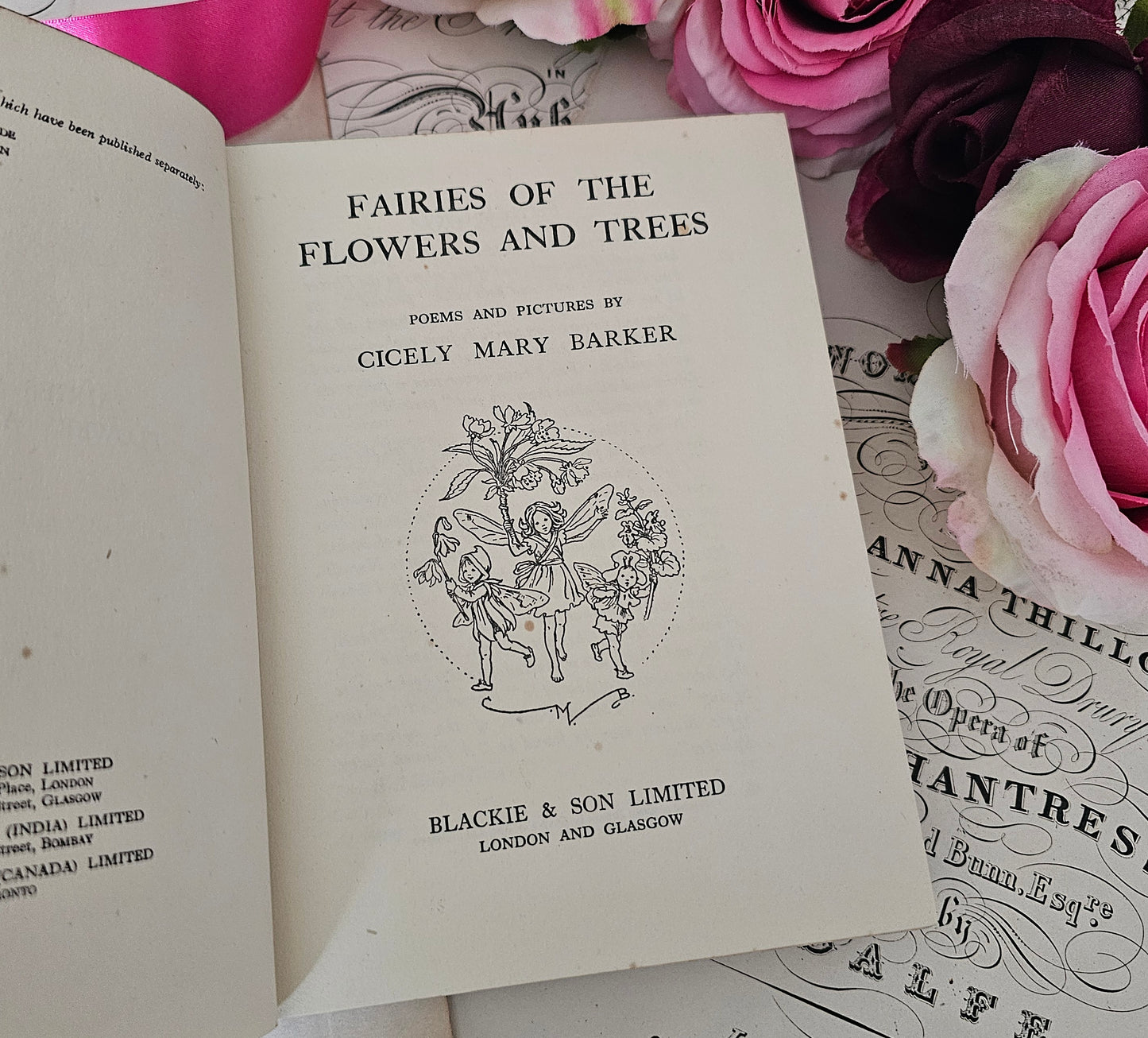 1950 Fairies of the Flowers and Trees Poems and Pictures by Cicely Mary Barker / Blackie & Son Ltd London / With Original SCARCE Wrapper