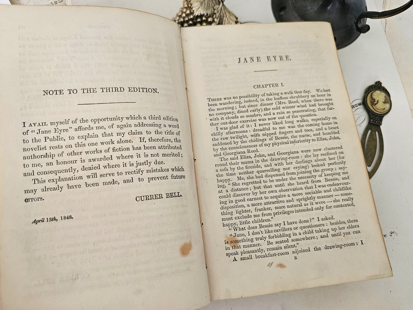 1857 Jane Eyre by Currer Bell (Charlotte Bronte) / Extremely Early Copy Published Just 10 Years After Original / Smith, Elder and Co, London