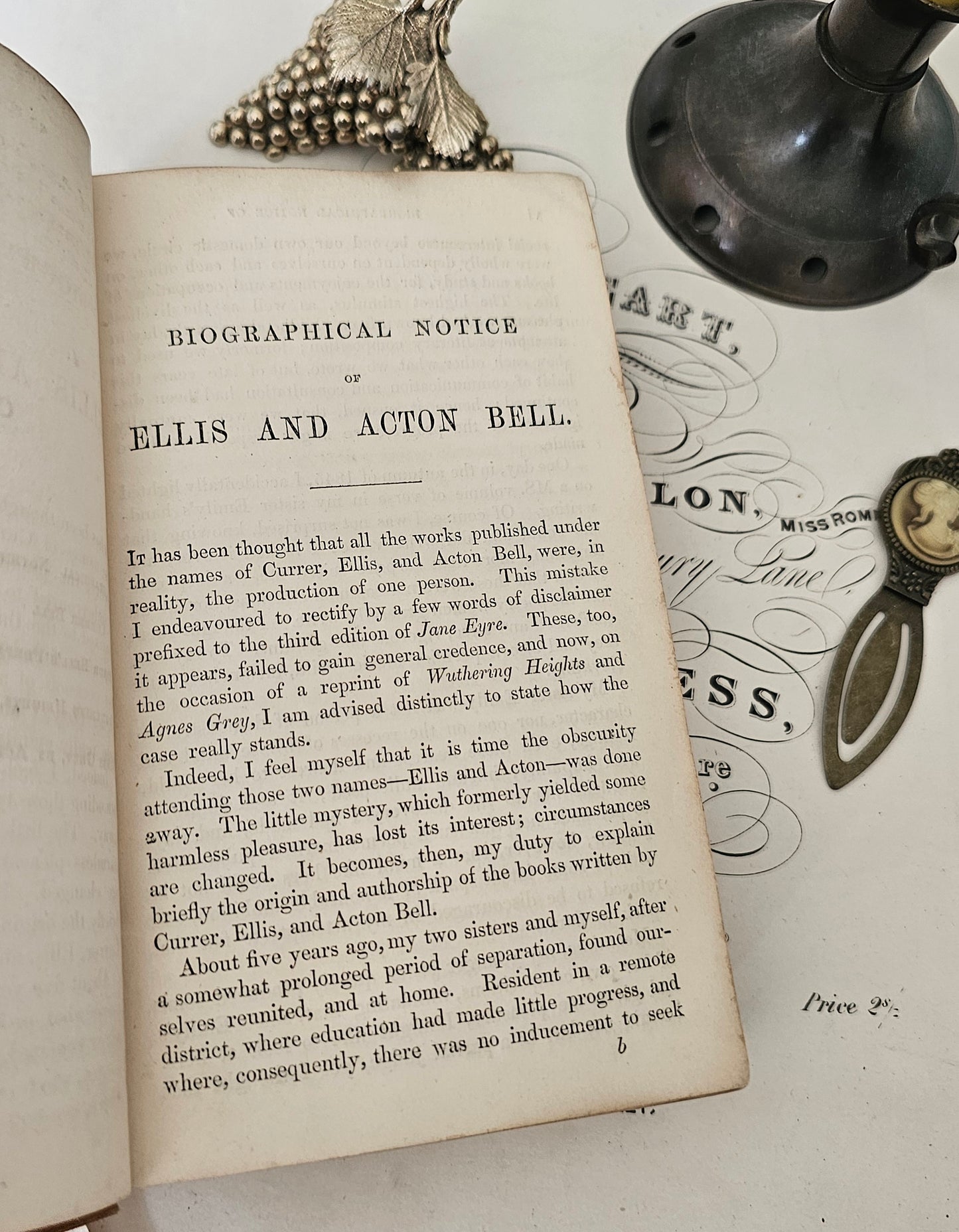 1858 Wuthering Heights by Ellis Bell & Agnes Grey by Acton Bell (Bronte) / Extremely Early Copy Published Just 11 Years After The Original