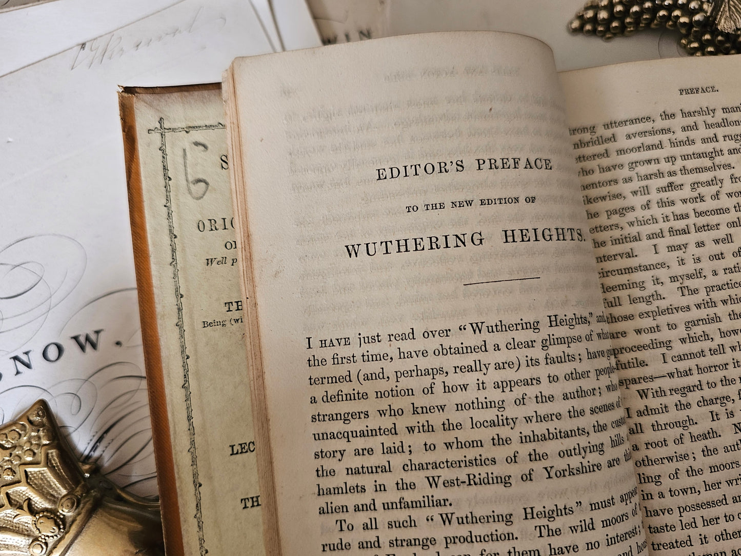 1858 Wuthering Heights by Ellis Bell & Agnes Grey by Acton Bell (Bronte) / Extremely Early Copy Published Just 11 Years After The Original