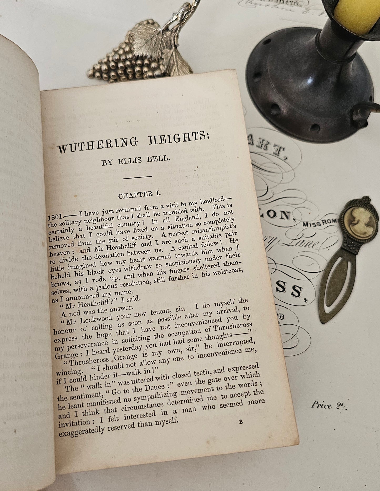 1858 Wuthering Heights by Ellis Bell & Agnes Grey by Acton Bell (Bronte) / Extremely Early Copy Published Just 11 Years After The Original