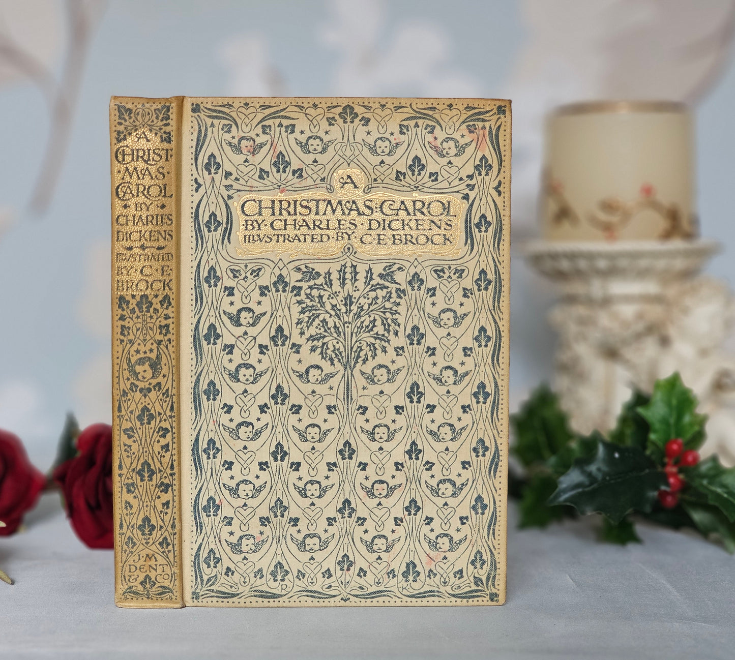 1905 A Christmas Carol by Charles Dickens / JM Dent & Co. London / Beautiful Antique Book / Illustrated by CE Brock / In Good Condition