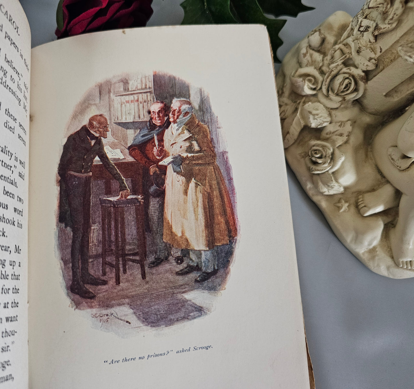 1905 A Christmas Carol by Charles Dickens / JM Dent & Co. London / Beautiful Antique Book / Illustrated by CE Brock / In Good Condition