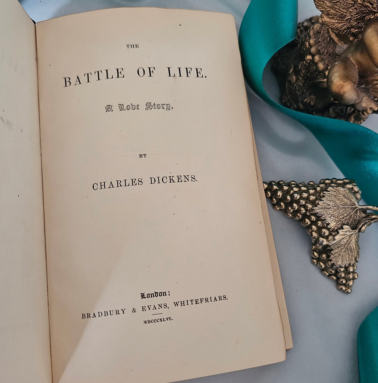 1846 FIRST EDITION The Battle of Life by Charles Dickens / Christmas Book / Bradbury & Evans, London / In Very Good Condition